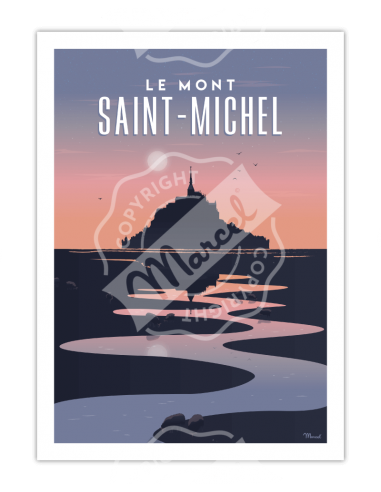 Affiche \" Le Mont saint-michel \" HOME SWEET HOME Affiche Marcel Travels