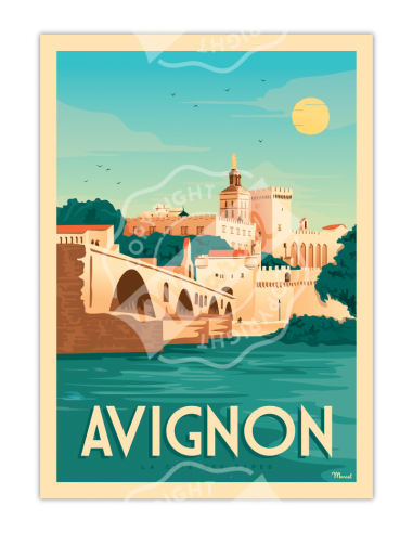 Affiche \" AVIGNON \" HOME SWEET HOME Affiche Marcel Travels