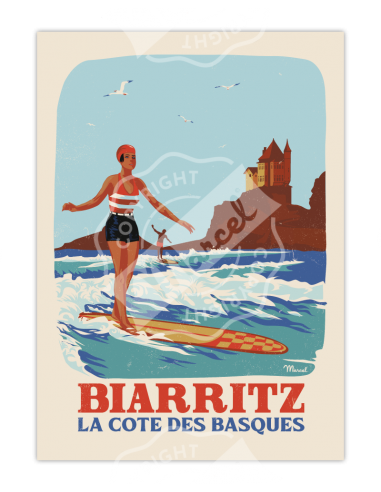 Affiche \" BIARRITZ \" HOME SWEET HOME Affiche Marcel Travels