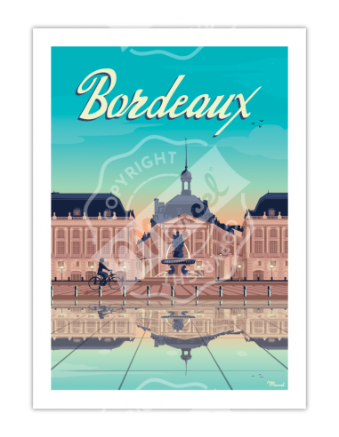 Affiche \" BORDEAUX \" HOME SWEET HOME Affiche Marcel Travels