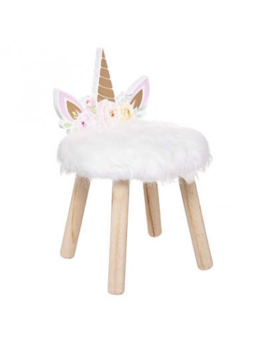 Tabouret Enfant \"Licorne\" 40cm Blanc HOME SWEET HOME Chambre pour enfant