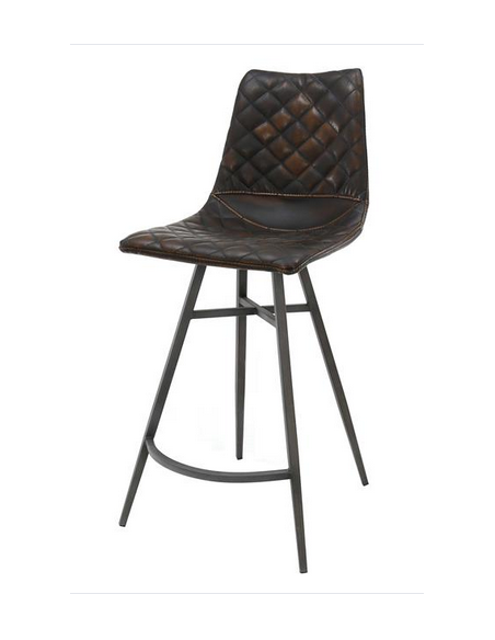 Tabouret de bar brun vintage diamant croix jambe HOME SWEET HOME Chaises & Tabourets