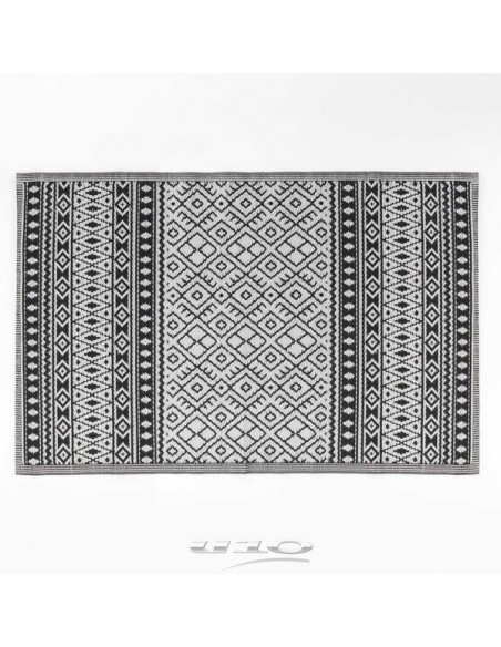 TAPIS RECTANGLE 120 x 180 CM POLYPROPYLENE IMPRIME TOSCANA NOIR/BLANC HOME SWEET HOME Objet de décoration