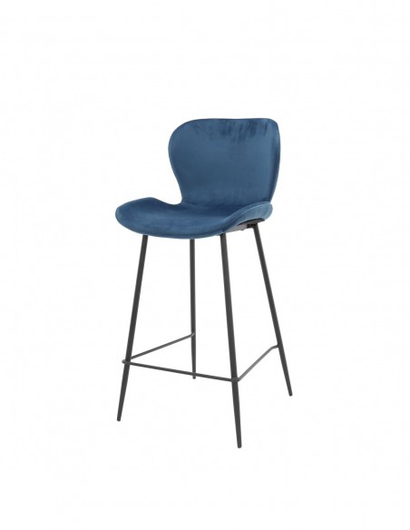 Tabouret de bar velours rond tube HOME SWEET HOME Chaises & Tabourets