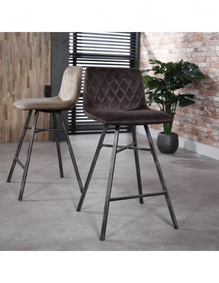 Tabouret de bar anthracite diamant piétement croisé HOME SWEET HOME Chaises & Tabourets