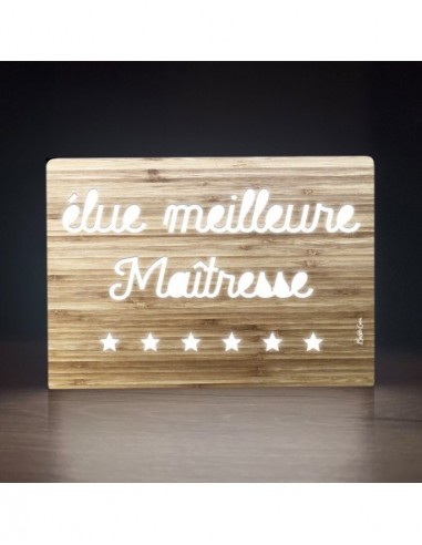 LITTLE LIGHT BOX BOIS - ELUE MEILLEURE MAITRESSE HOME SWEET HOME Cadeau