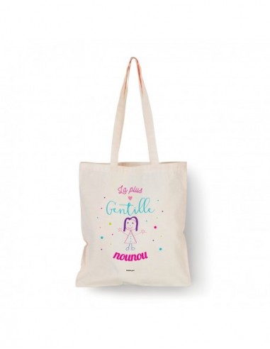 TOTE BAG NATUREL GENTILLE NOUNOU HOME SWEET HOME Cadeau