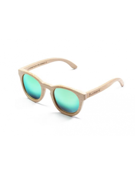 Lunettes de soleil en bambou Livegens vert tropique HOME SWEET HOME Lunettes de soleil bambou \"LIVIGENS\"