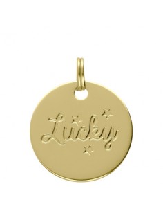 Médaille alphabet dorée LUCKY
