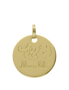Médaille alphabet dorée MON...