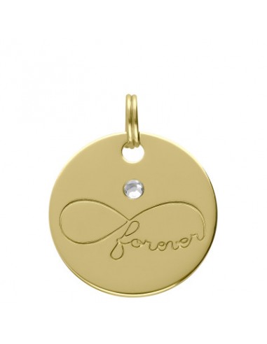 Médaille alphabet dorée FOREVER HOME SWEET HOME Le bijou de Mimi