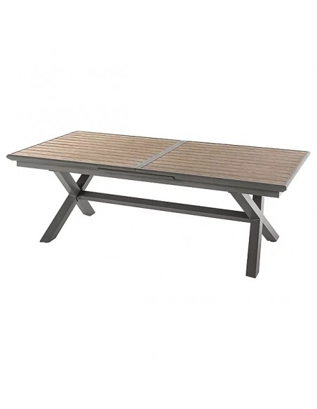 Table de jardin extensible Axiome Aluminium Effet bois honey & Praline HOME SWEET HOME Tables et chaises de jardin