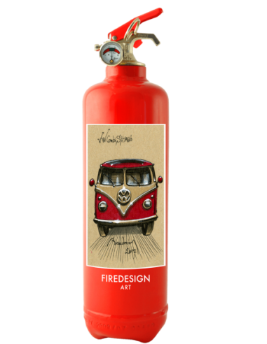 ABmotorART Combi VW 1 kaki HOME SWEET HOME Extincteur Fire Design