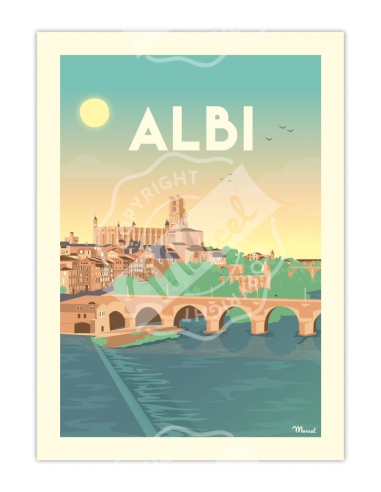 Affiche \"ALBI\" 30x40cm HOME SWEET HOME Affiche Marcel Travels