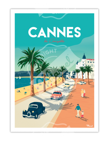 Affiche CANNES « La Croisette » 30x40cm HOME SWEET HOME Affiche Marcel Travels