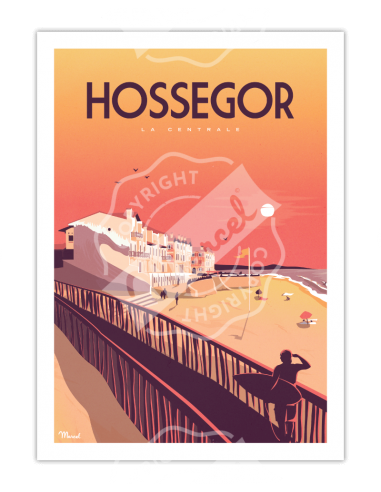 Affiche HOSSEGOR « La Centrale » 30x40cm HOME SWEET HOME Affiche Marcel Travels