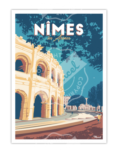 Affiche NIMES « Les Arènes » 30x40cm HOME SWEET HOME Affiche Marcel Travels