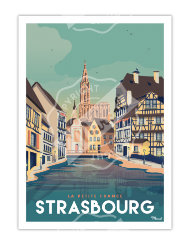 Affiche STRASBOURG « La Petite France » 30x40cm HOME SWEET HOME Affiche Marcel Travels