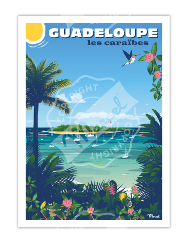 Affiche GUADELOUPE « Le Gosier» 30x40cm HOME SWEET HOME Affiche Marcel Travels