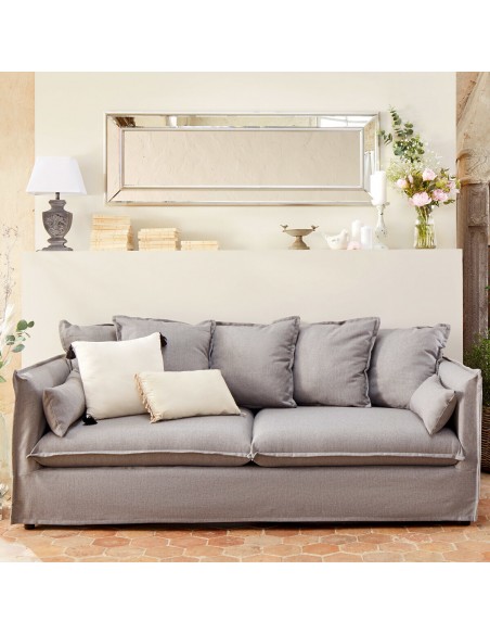 Canapé \"Odilon\" gris clair 3 places HOME SWEET HOME Canapé & Fauteuils