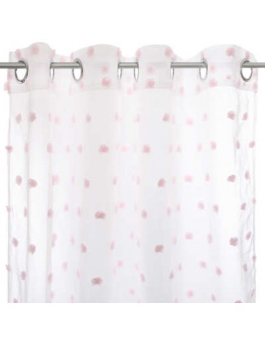 RIDEAU MULTI POMPOMS ROSE HOME SWEET HOME Linge de maison