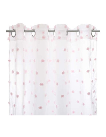 RIDEAU MULTI POMPOMS ROSE HOME SWEET HOME Linge de maison