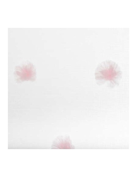 RIDEAU MULTI POMPOMS ROSE HOME SWEET HOME Linge de maison