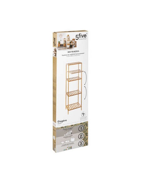 ETAGERE 2+2CASES BAMBOU MIXNM HOME SWEET HOME Salle de bain