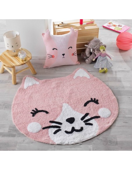 TAPIS ROND (0) 90 CM POLYCOTON CHATON HOME SWEET HOME Objet de décoration