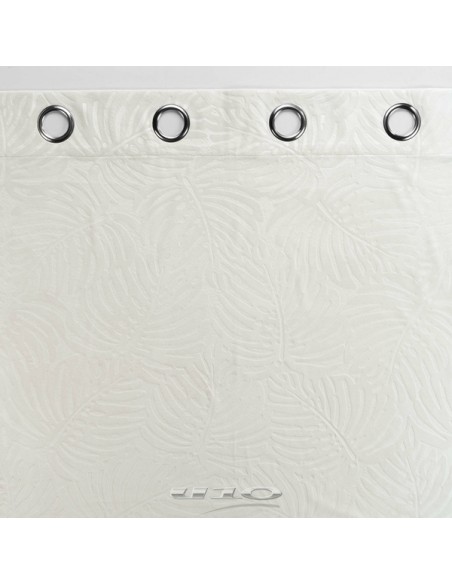 RIDEAU A OEILLETS 140 x 240 CM OCCULTANT VELOURS RELIEF ANALIA NATUREL HOME SWEET HOME Linge de maison