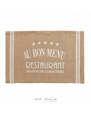 SET DE TABLE 30 x 45 CM JUTE IMPRIME DINER BLANC HOME SWEET HOME Art de la table