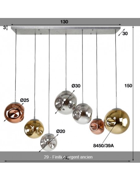 Suspension 4+3 stellar HOME SWEET HOME Luminaires & Suspensions