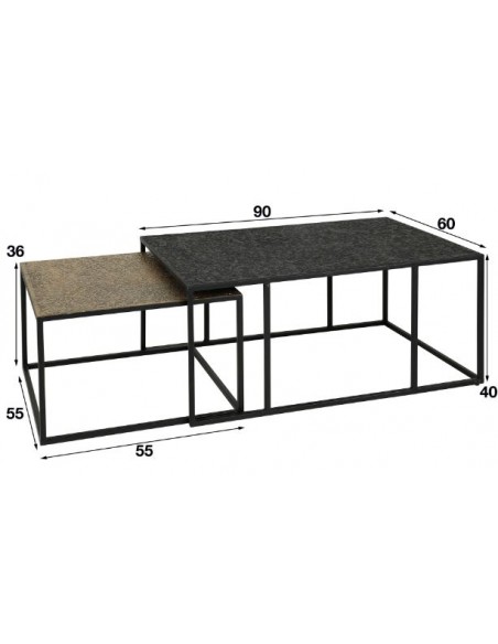 Table basse rectangulaire serié/2 iron metallic HOME SWEET HOME Tables basse & Tables de salon