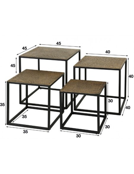 Table basse serié/4 iron metallic HOME SWEET HOME Tables basse & Tables de salon