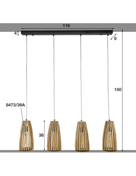 Suspension 4L launch HOME SWEET HOME Luminaires & Suspensions