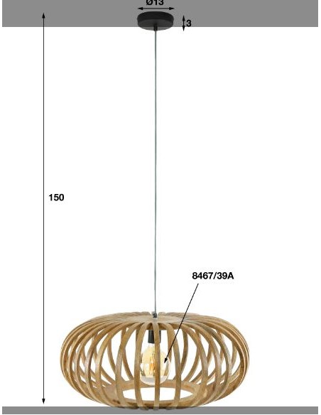 Suspension 1L Ø65 stripes HOME SWEET HOME Luminaires & Suspensions