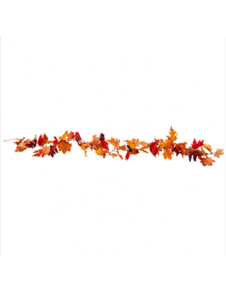 Guirlande de Feuilles d\'Automne Dégradé Orange et Marsala 1,75M HOME SWEET HOME Halloween 2023