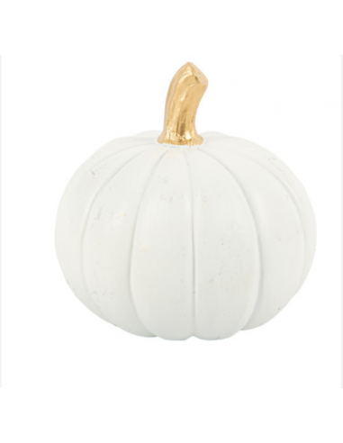 Citrouille Décorative PVC Blanc et Or 10,5 x 11 cm HOME SWEET HOME Halloween 2023