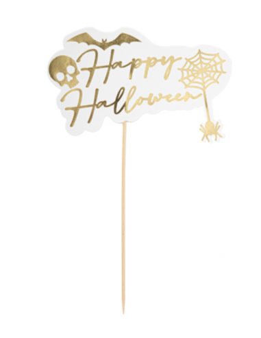 Déco sur Pic Happy Halloween Blanche et Or 16 x 25cm - recto/verso HOME SWEET HOME Halloween 2023