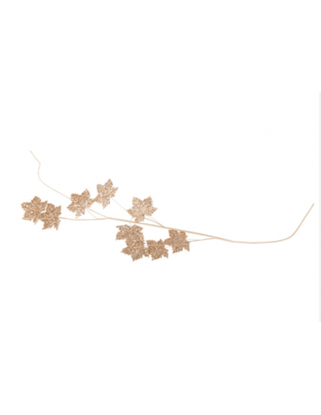 BRANCHE FEUILLES D ERABLE PAILLETTES ROSE GOLD 75CM HOME SWEET HOME Halloween 2023