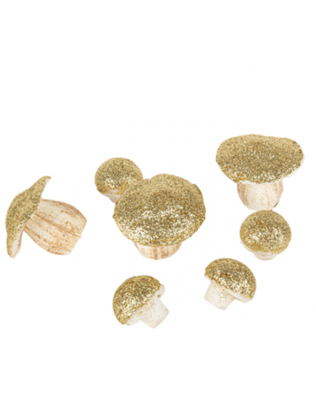 7 CHAMPIGNONS EN MOUSSE PAILLETTES OR DE 3,5CM ET 6,5CM HOME SWEET HOME Halloween 2023