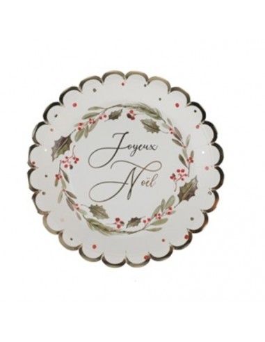 8 Assiettes Tradi Chic Blanc, Rouge,...