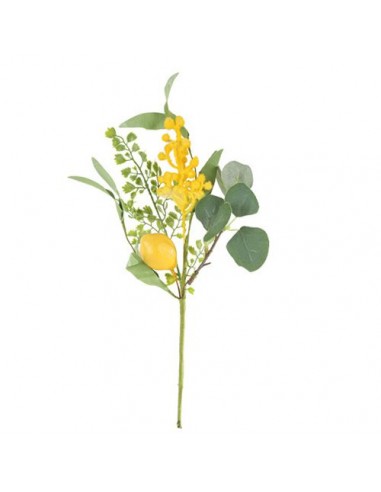 Branche Mimosa Citron et Feuillages 40 cm PM HOME SWEET HOME Décoration festive