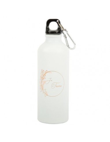 Gourde Je T\'aime Fleurs des Champs Blanc Mat Blush et Or 21,5x6,4cm - 500ml HOME SWEET HOME Cadeau