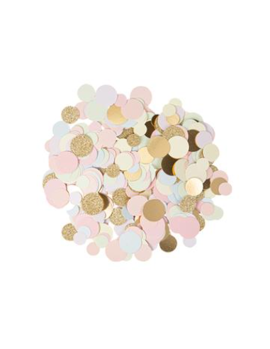 Mes Jolis Confettis Multicolores Pastel Or et Paillettes Or De 1.5 a 2.5 cm 14g HOME SWEET HOME Décoration de table