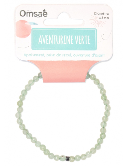 Bracelet Aventurine Verte Perles rondes 4 mm HOME SWEET HOME Lithothérapie