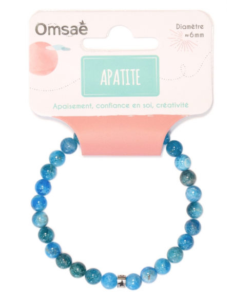 Bracelet Apatite Perles rondes 6 mm HOME SWEET HOME Lithothérapie