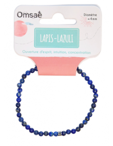 Bracelet Lapis Lazuli Perles rondes 4 mm HOME SWEET HOME Lithothérapie