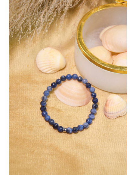 Bracelet Sodalite Perles rondes 6 mm HOME SWEET HOME Lithothérapie