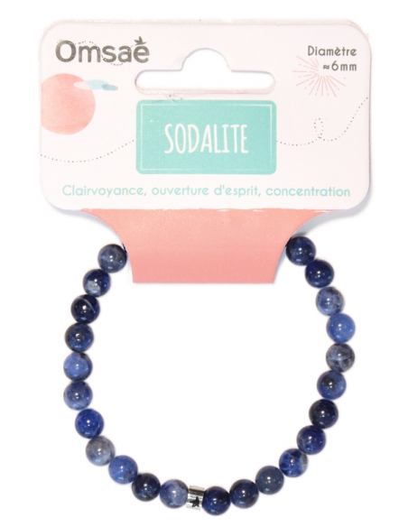 Bracelet Sodalite Perles rondes 6 mm HOME SWEET HOME Lithothérapie